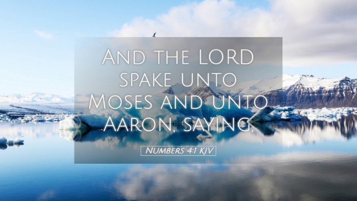 Picture 05 - Numbers 4:1 KJV Desktop Wallpaper - And the LORD spake unto Moses and unto Aaron, - Desktop Bible Verse Wallpaper