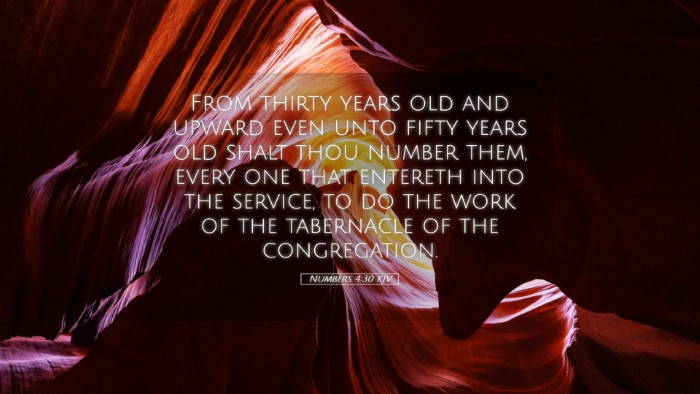 Picture 05 - Numbers 4:30 KJV Desktop Wallpaper - From thirty years old and upward even unto fifty - Desktop Bible Verse Wallpaper