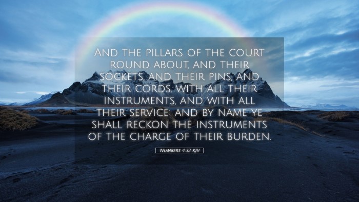 Picture 05 - Numbers 4:32 KJV Desktop Wallpaper - And the pillars of the court round about, and - Desktop Bible Verse Wallpaper