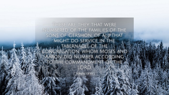 Picture 05 - Numbers 4:41 KJV Desktop Wallpaper - These are they that were numbered of the families - Desktop Bible Verse Wallpaper