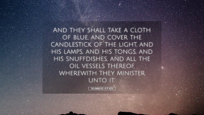 Picture 05 - Numbers 4:9 KJV Desktop Wallpaper - And they shall take a cloth of blue, and cover - Desktop Bible Verse Wallpaper