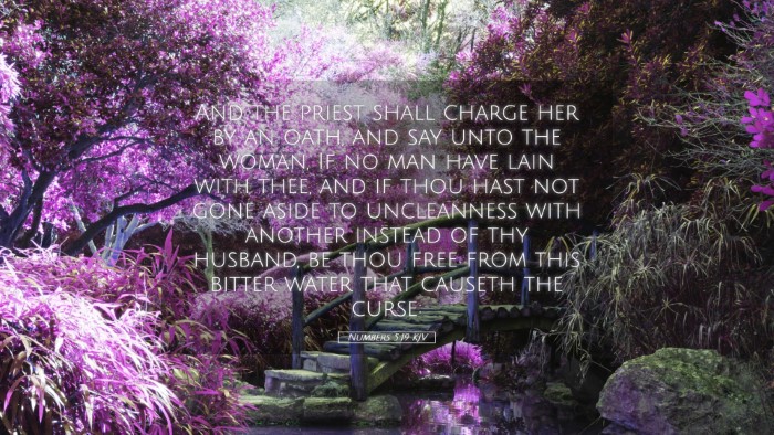 Picture 05 - Numbers 5:19 KJV Desktop Wallpaper - And the priest shall charge her by an oath, and - Desktop Bible Verse Wallpaper