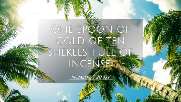 Picture 05 - Numbers 7:20 KJV Desktop Wallpaper - One spoon of gold of ten shekels, full of - Desktop Bible Verse Wallpaper