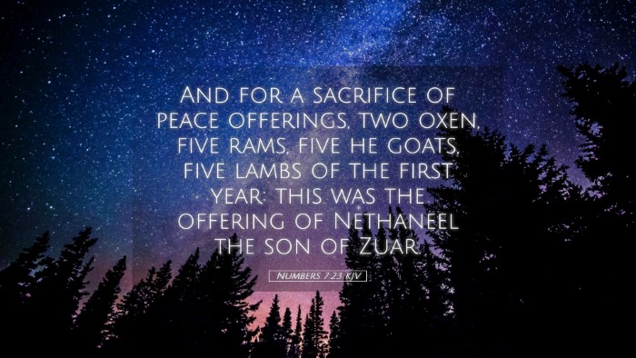 Picture 05 - Numbers 7:23 KJV Desktop Wallpaper - And for a sacrifice of peace offerings, two oxen, - Desktop Bible Verse Wallpaper