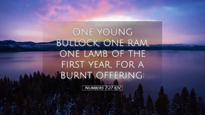 Picture 05 - Numbers 7:27 KJV Desktop Wallpaper - One young bullock, one ram, one lamb of the first - Desktop Bible Verse Wallpaper
