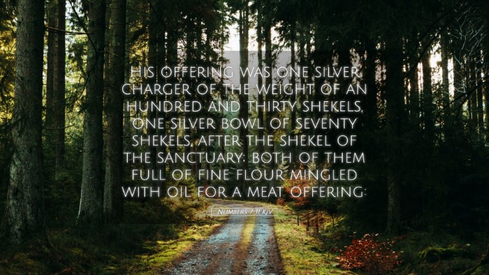 Picture 05 - Numbers 7:31 KJV Desktop Wallpaper - His offering was one silver charger of the weight - Desktop Bible Verse Wallpaper