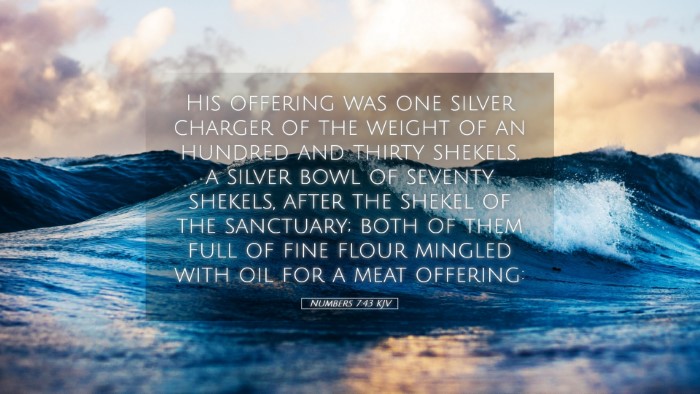 Picture 05 - Numbers 7:43 KJV Desktop Wallpaper - His offering was one silver charger of the weight - Desktop Bible Verse Wallpaper