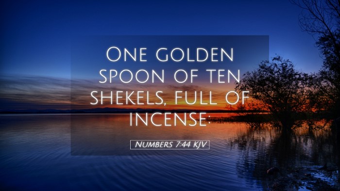 Picture 05 - Numbers 7:44 KJV Desktop Wallpaper - One golden spoon of ten shekels, full of - Desktop Bible Verse Wallpaper