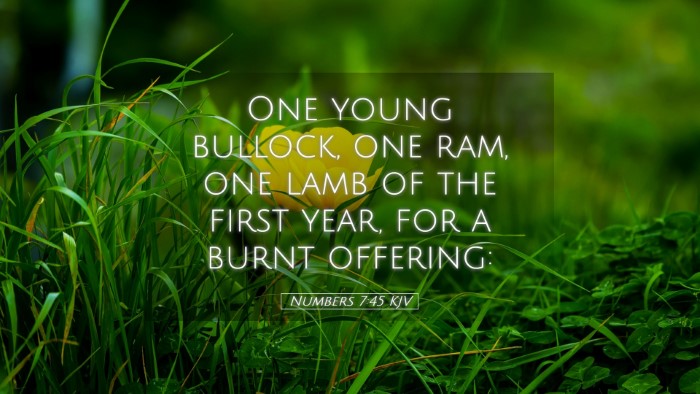 Picture 05 - Numbers 7:45 KJV Desktop Wallpaper - One young bullock, one ram, one lamb of the first - Desktop Bible Verse Wallpaper