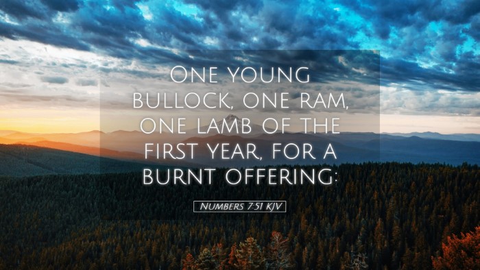 Picture 05 - Numbers 7:51 KJV Desktop Wallpaper - One young bullock, one ram, one lamb of the first - Desktop Bible Verse Wallpaper
