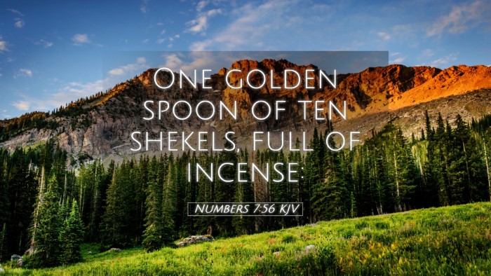 Picture 05 - Numbers 7:56 KJV Desktop Wallpaper - One golden spoon of ten shekels, full of - Desktop Bible Verse Wallpaper