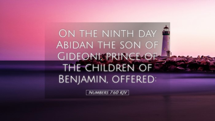 Picture 05 - Numbers 7:60 KJV Desktop Wallpaper - On the ninth day Abidan the son of Gideoni, - Desktop Bible Verse Wallpaper