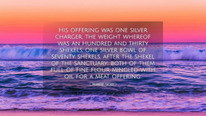 Picture 05 - Numbers 7:67 KJV Desktop Wallpaper - His offering was one silver charger, the weight - Desktop Bible Verse Wallpaper