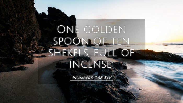 Picture 05 - Numbers 7:68 KJV Desktop Wallpaper - One golden spoon of ten shekels, full of - Desktop Bible Verse Wallpaper