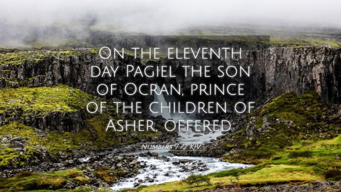 Picture 05 - Numbers 7:72 KJV Desktop Wallpaper - On the eleventh day Pagiel the son of Ocran, - Desktop Bible Verse Wallpaper