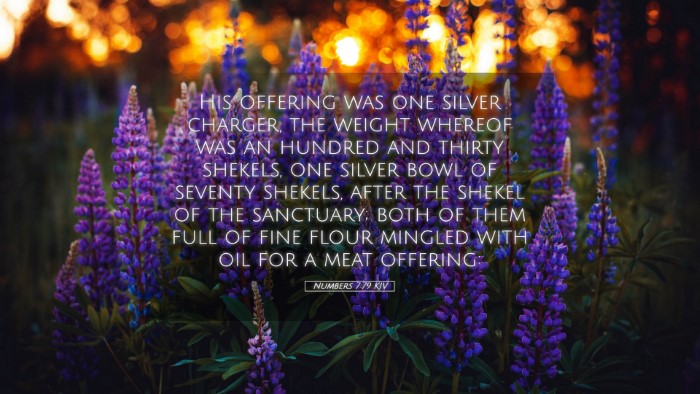 Picture 05 - Numbers 7:79 KJV Desktop Wallpaper - His offering was one silver charger, the weight - Desktop Bible Verse Wallpaper