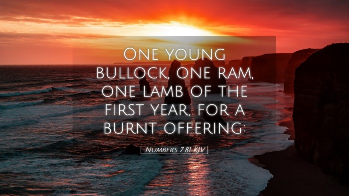 Picture 05 - Numbers 7:81 KJV Desktop Wallpaper - One young bullock, one ram, one lamb of the first - Desktop Bible Verse Wallpaper