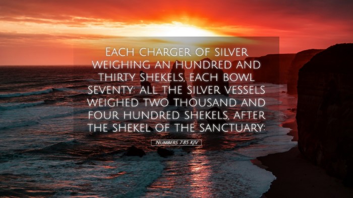 Picture 05 - Numbers 7:85 KJV Desktop Wallpaper - Each charger of silver weighing an hundred and - Desktop Bible Verse Wallpaper