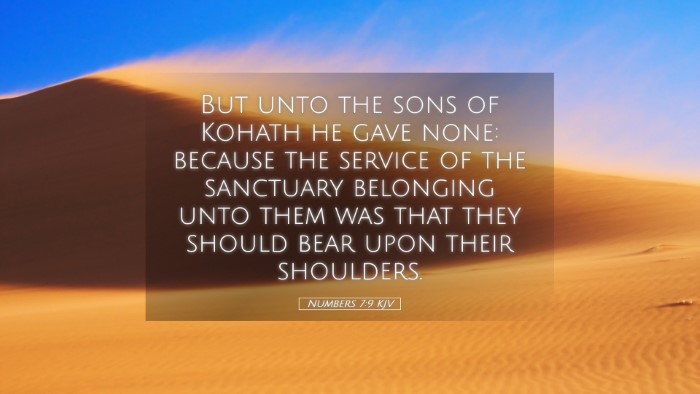 Picture 05 - Numbers 7:9 KJV Desktop Wallpaper - But unto the sons of Kohath he gave none: because - Desktop Bible Verse Wallpaper