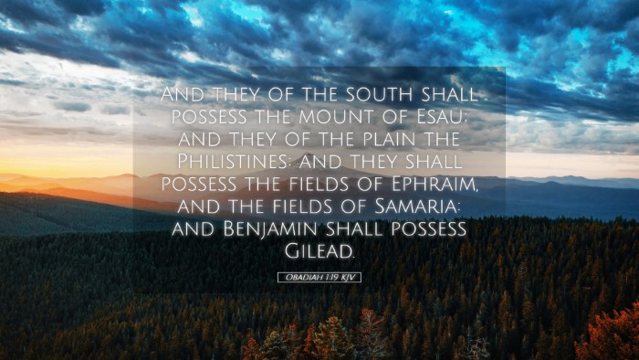 Picture 05 - Obadiah 1:19 KJV Desktop Wallpaper - And they of the south shall possess the mount of - Desktop Bible Verse Wallpaper