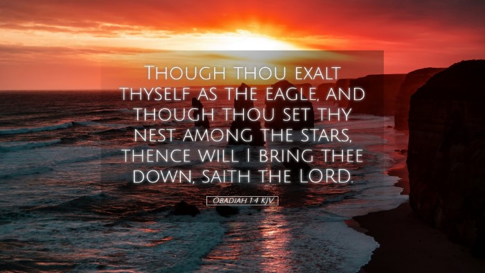 Picture 05 - Obadiah 1:4 KJV Desktop Wallpaper - Though thou exalt thyself as the eagle, and - Desktop Bible Verse Wallpaper