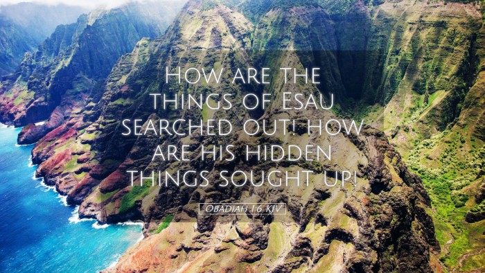 Picture 05 - Obadiah 1:6 KJV Desktop Wallpaper - How are the things of Esau searched out! how are - Desktop Bible Verse Wallpaper