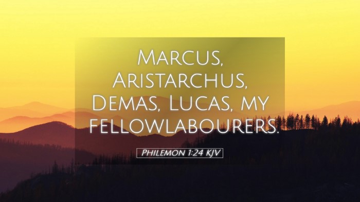 Picture 05 - Philemon 1:24 KJV Desktop Wallpaper - Marcus, Aristarchus, Demas, Lucas, my - Desktop Bible Verse Wallpaper