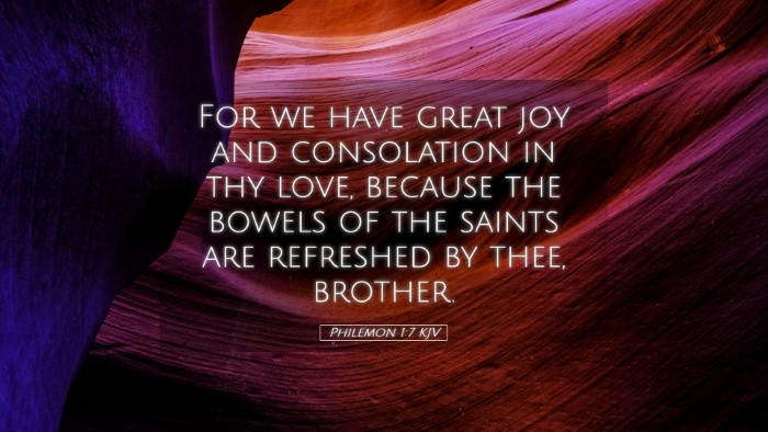 Picture 05 - Philemon 1:7 KJV Desktop Wallpaper - For we have great joy and consolation in thy - Desktop Bible Verse Wallpaper