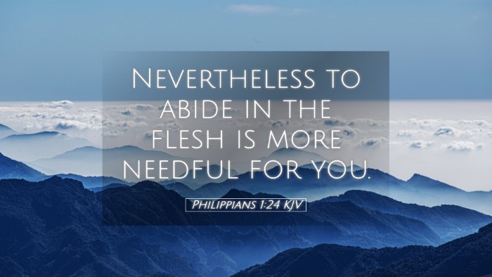 Picture 05 - Philippians 1:24 KJV Desktop Wallpaper - Nevertheless to abide in the flesh is more - Desktop Bible Verse Wallpaper