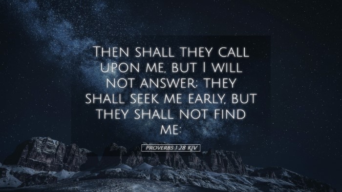 Picture 05 - Proverbs 1:28 KJV Desktop Wallpaper - Then shall they call upon me, but I will not - Desktop Bible Verse Wallpaper