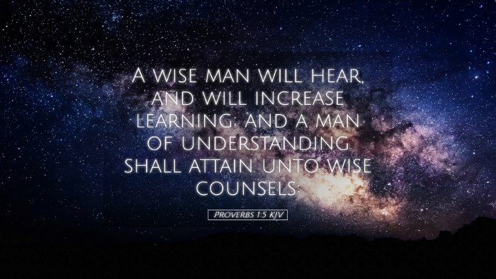 Picture 05 - Proverbs 1:5 KJV Desktop Wallpaper - A wise man will hear, and will increase learning; - Desktop Bible Verse Wallpaper