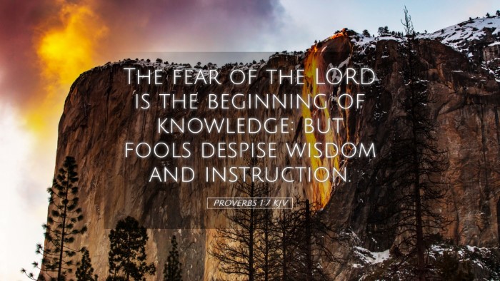 Picture 05 - Proverbs 1:7 KJV Desktop Wallpaper - The fear of the LORD is the beginning of - Desktop Bible Verse Wallpaper