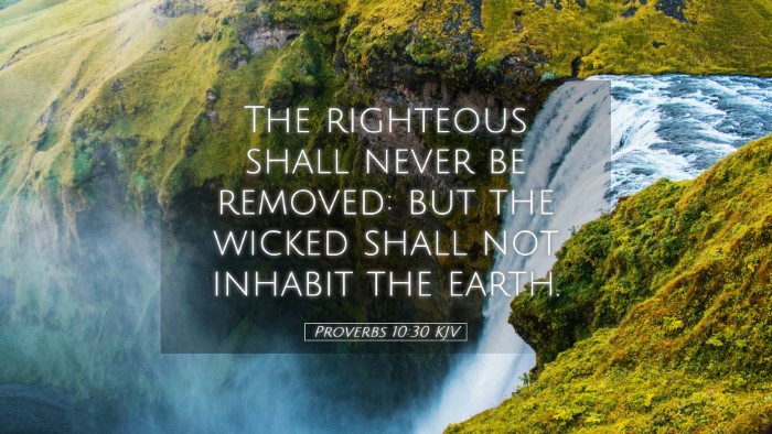 Picture 05 - Proverbs 10:30 KJV Desktop Wallpaper - The righteous shall never be removed: but the - Desktop Bible Verse Wallpaper