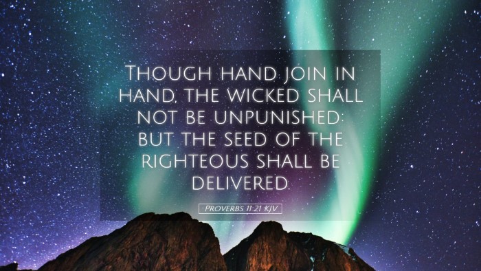 Picture 05 - Proverbs 11:21 KJV Desktop Wallpaper - Though hand join in hand, the wicked shall not be - Desktop Bible Verse Wallpaper