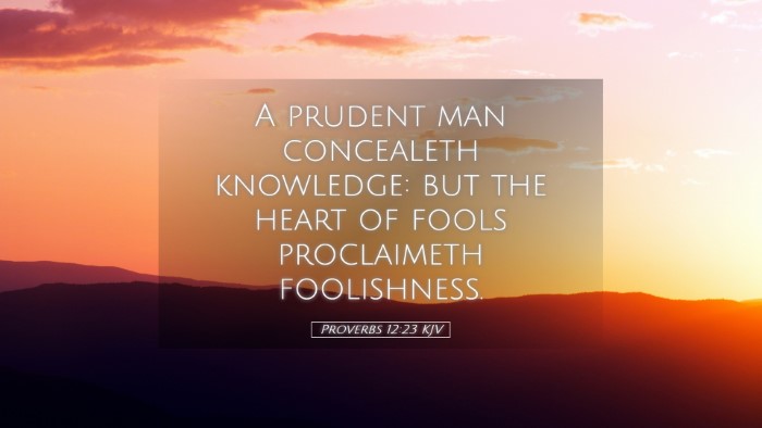 Picture 05 - Proverbs 12:23 KJV Desktop Wallpaper - A prudent man concealeth knowledge: but the heart - Desktop Bible Verse Wallpaper