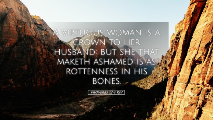 Picture 05 - Proverbs 12:4 KJV Desktop Wallpaper - A virtuous woman is a crown to her husband: but - Desktop Bible Verse Wallpaper