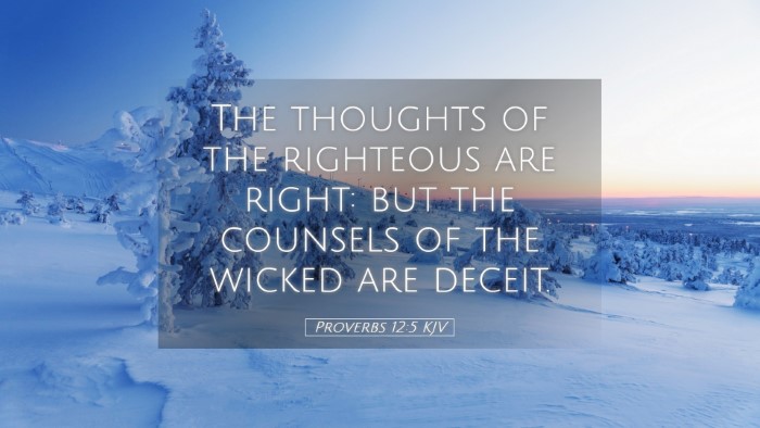 Picture 05 - Proverbs 12:5 KJV Desktop Wallpaper - The thoughts of the righteous are right: but the - Desktop Bible Verse Wallpaper