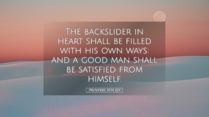 Picture 05 - Proverbs 14:14 KJV Desktop Wallpaper - The backslider in heart shall be filled with his - Desktop Bible Verse Wallpaper