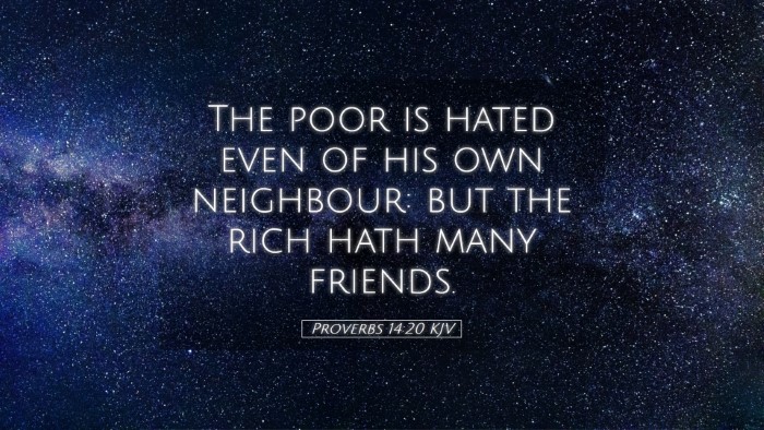 Picture 05 - Proverbs 14:20 KJV Desktop Wallpaper - The poor is hated even of his own neighbour: but - Desktop Bible Verse Wallpaper