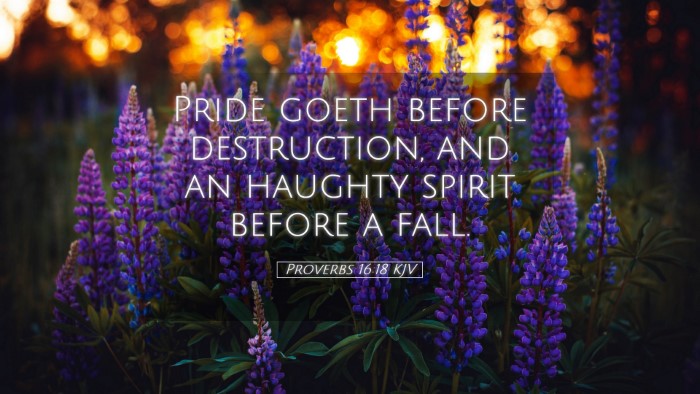 Picture 05 - Proverbs 16:18 KJV Desktop Wallpaper - Pride goeth before destruction, and an haughty - Desktop Bible Verse Wallpaper