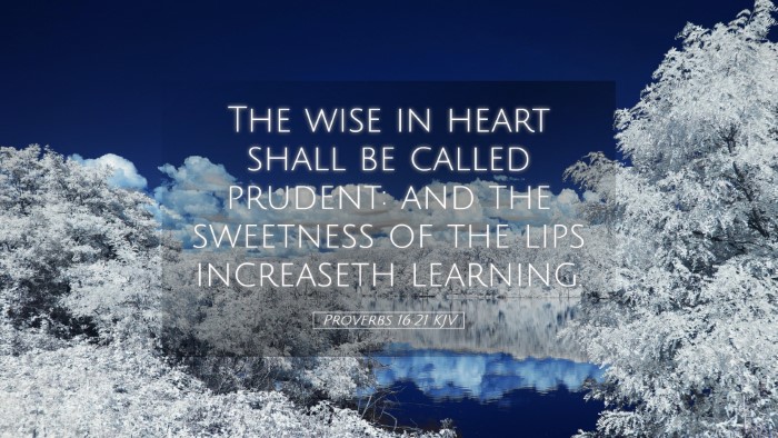 Picture 05 - Proverbs 16:21 KJV Desktop Wallpaper - The wise in heart shall be called prudent: and - Desktop Bible Verse Wallpaper