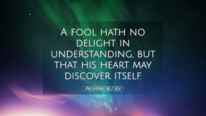 Picture 05 - Proverbs 18:2 KJV Desktop Wallpaper - A fool hath no delight in understanding, but that - Desktop Bible Verse Wallpaper