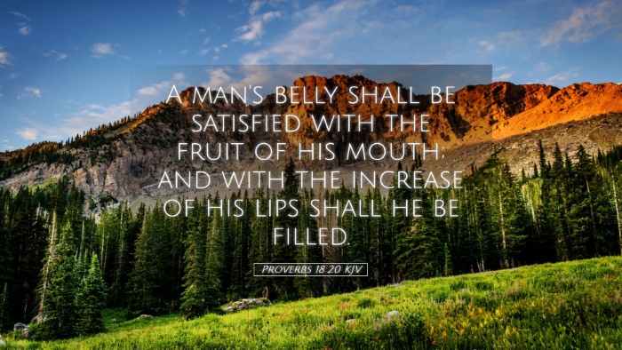 Picture 05 - Proverbs 18:20 KJV Desktop Wallpaper - A man's belly shall be satisfied with the fruit - Desktop Bible Verse Wallpaper