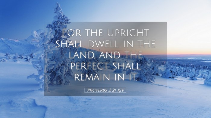 Picture 05 - Proverbs 2:21 KJV Desktop Wallpaper - For the upright shall dwell in the land, and the - Desktop Bible Verse Wallpaper