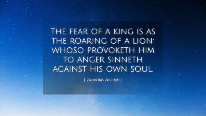 Picture 05 - Proverbs 20:2 KJV Desktop Wallpaper - The fear of a king is as the roaring of a lion: - Desktop Bible Verse Wallpaper