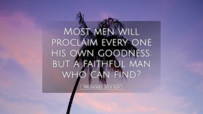 Picture 05 - Proverbs 20:6 KJV Desktop Wallpaper - Most men will proclaim every one his own - Desktop Bible Verse Wallpaper