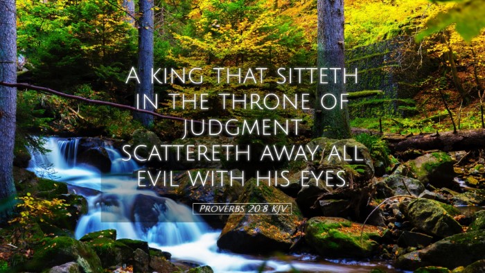Picture 05 - Proverbs 20:8 KJV Desktop Wallpaper - A king that sitteth in the throne of judgment - Desktop Bible Verse Wallpaper