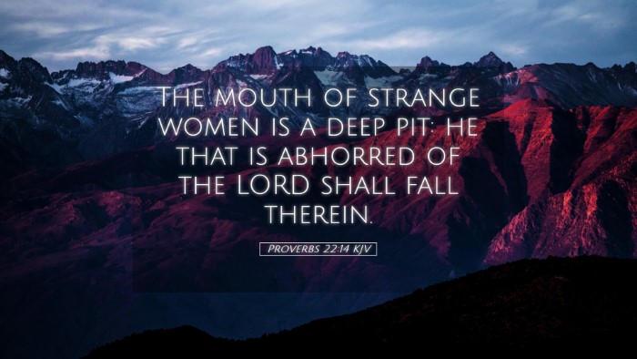 Picture 05 - Proverbs 22:14 KJV Desktop Wallpaper - The mouth of strange women is a deep pit: he that - Desktop Bible Verse Wallpaper