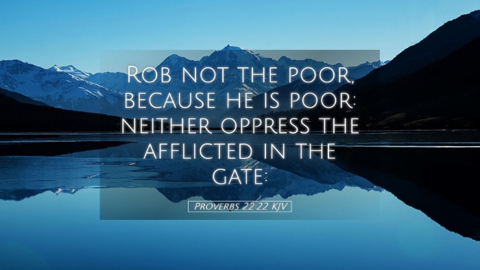 Picture 05 - Proverbs 22:22 KJV Desktop Wallpaper - Rob not the poor, because he is poor: neither - Desktop Bible Verse Wallpaper