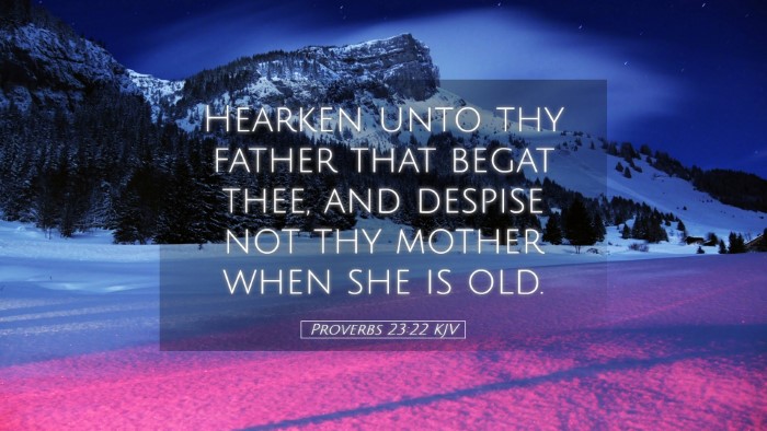 Picture 05 - Proverbs 23:22 KJV Desktop Wallpaper - Hearken unto thy father that begat thee, and - Desktop Bible Verse Wallpaper